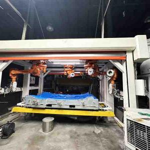 ABB1600 Robot waterjet cutting machine Change the first axis high pressure coil to the second axis high pressure coil